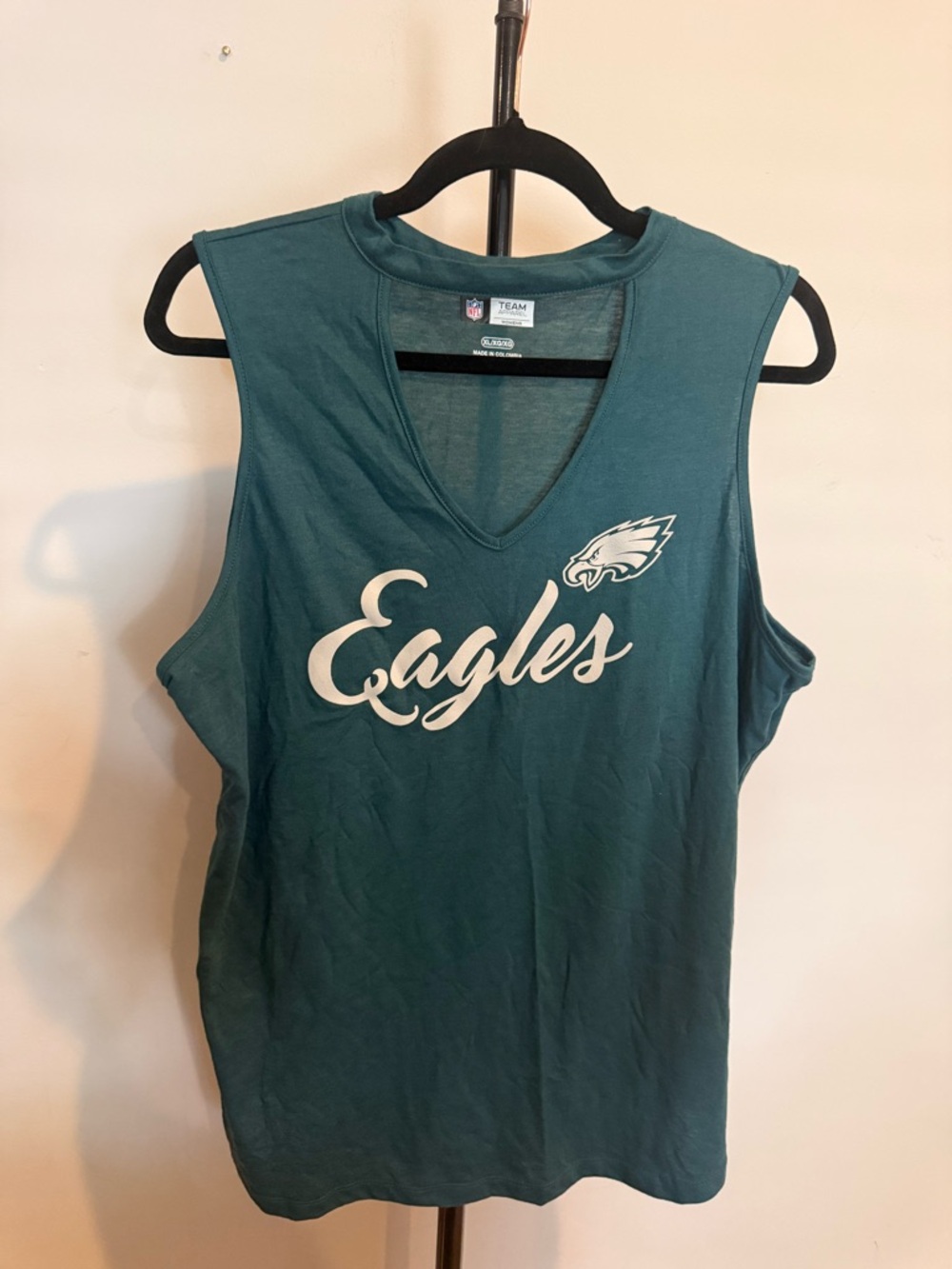 NFL Philadelphia Eagles Women's Teal Muscle Tank with Script Logo
